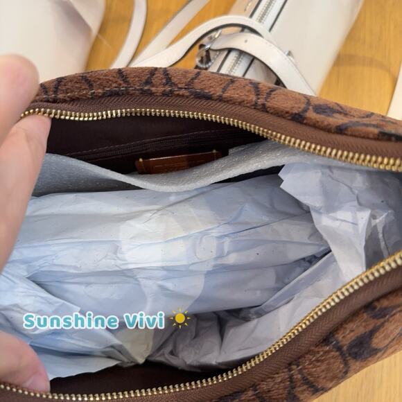 NWT Coach CCE49 Ella Shoulder Bag In Signature Chenille Gold Signature 2025 fall - Picture 7 of 9